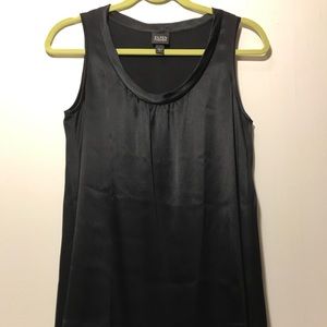 Eileen fisher silk scoop neck black tank top small